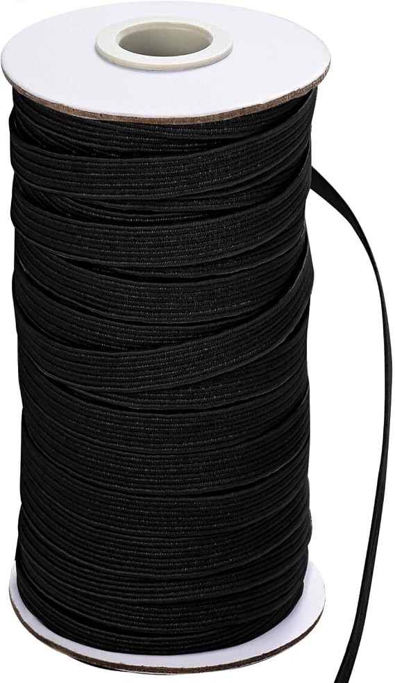 XKDOUS Elastic Band for Sewing,3/8 Inch 50 Yards,Black