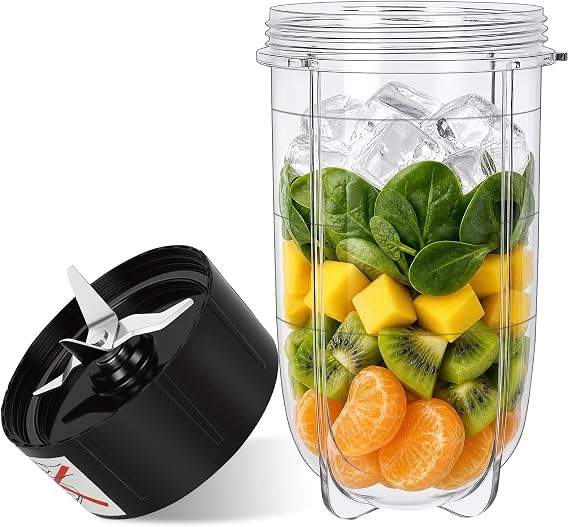 Replacement Cross Blade + 16oz Cup Set for Magic Bullet, Replacement Parts compatible with 250 W Magic Bullet MB1001 Blender