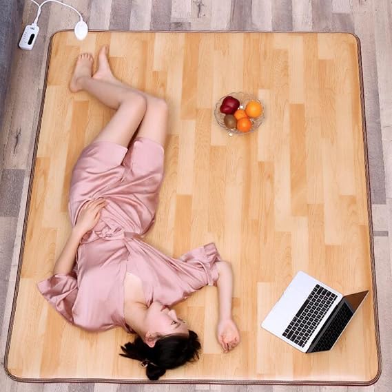 Electric Heated Floor Mats, Adjustable Temperature Toes Warming Heater, Winter Under Desk Foot Warmer Home Foot Warmer Carpet Heating Pads (50x100cm(20x39inch), A)