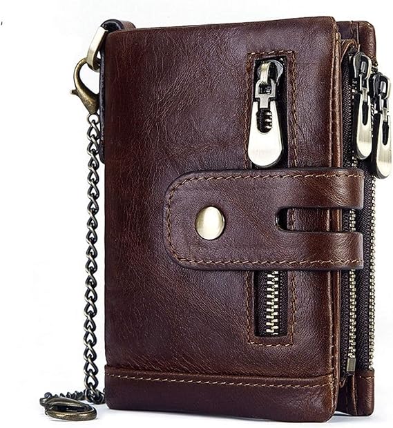 Mens Wallet RFID Genuine Leather Bifold Wallets For Men, ID Window 13 Card Holders Gift Bo