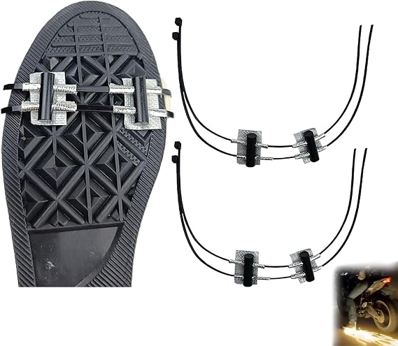 Motorcycle, Bicycle Flint Pads, Skateboard Accessories, Bicycle Friction Spark Tool Pads, Foot Brake Sparking Foot Pressure Slider Riding Shoes Accessories