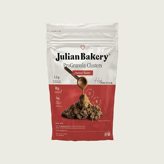 Julian Bakery ProGranola Cereal | Peanut Butter Cluster | 11g Protein | 9g Fiber | 3 Net Carbs | Gluten-Free | Grain-Free | High Protein & High Fiber | 9oz