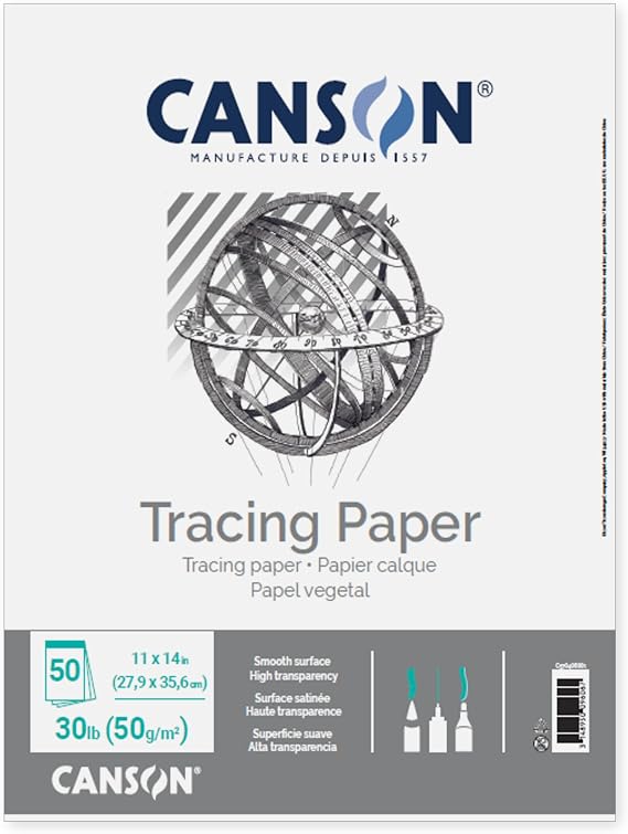 Canson Tracing Paper, 9" x 12", 50 Sheets/Pad, 1 Pad