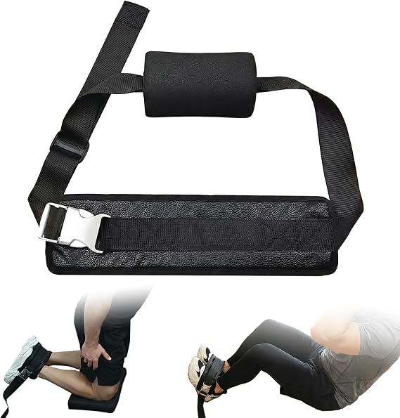 Nordic Hamstring Curl Strap Multi-Function Leg Trainer for Nordic Curls, Sit-Ups, Core Workouts, with Thick Neoprene Padding, Extra-Large Foam Stopper, Quick Release Design
