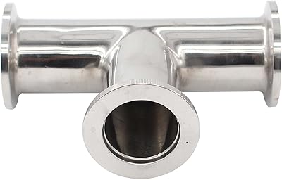 KF25 NW25 Tee Adapter, All Ends KF25 Flange, SS 304,Vacuum Packed