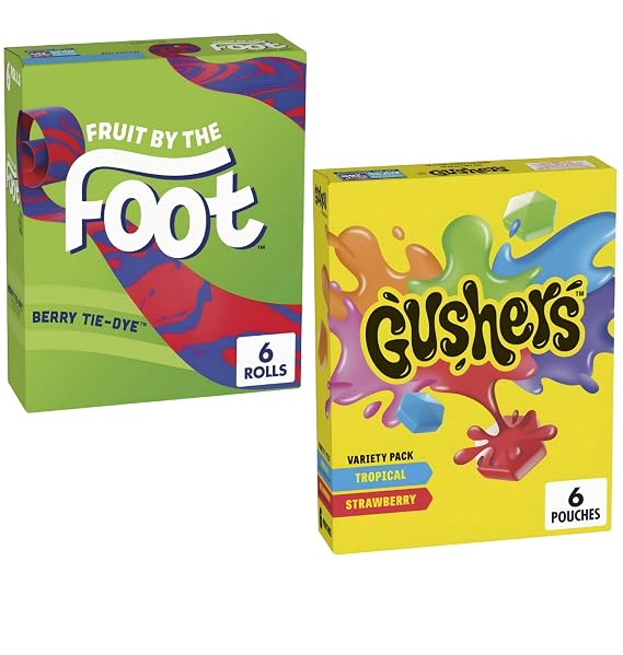 Gushers Strawberry, Tropical Variety Pack & Fruit Rools Snacks, 0.8 oz., 12 pk, Juicy Center