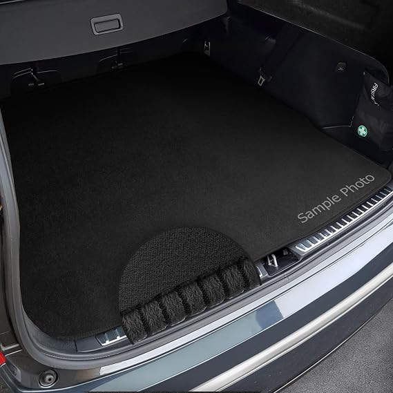 To fit Citroen C5 Aircross (2017+) Tailored Black Carpet Boot Mat + Black Ribbed Trim (Bottom floor of the boot only)