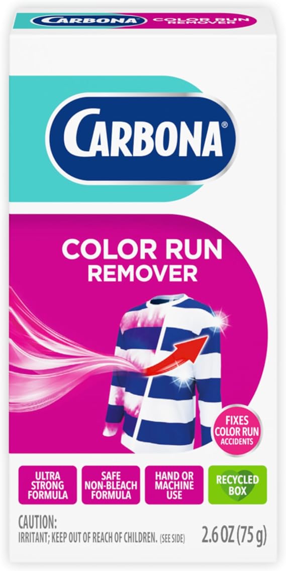 Carbona Color Run Remover (2.6 Oz), Ultra Strong Laundry Dye Transfer Remover, Helps Fix Color Run Accidents, Brightens Whites, Hand or Machine Use
