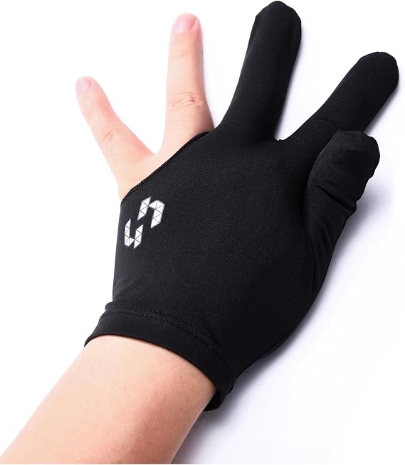 Billiard Pool Gloves for Left Hand 3 Finger, Splicing Process, Snooker Cue Sport Glove Popular Sizes for Men & Women