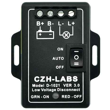 LVD Low Voltage Disconnect Module. 12V / 30Amp Black ABS Panel Mount Terminal Block