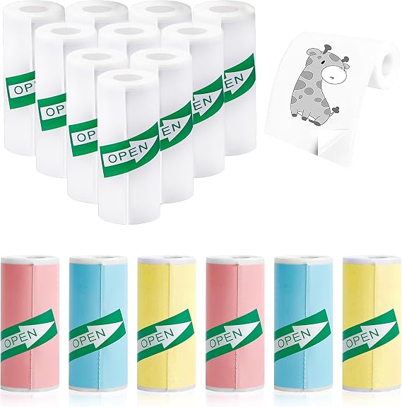 YSDMY 16 Roll Thermal, Thermal for Children, 57x25mm, Instant Camera & Self-Adhesive Stickers, Mini Printer Film for Journals, Photos, Study Notes