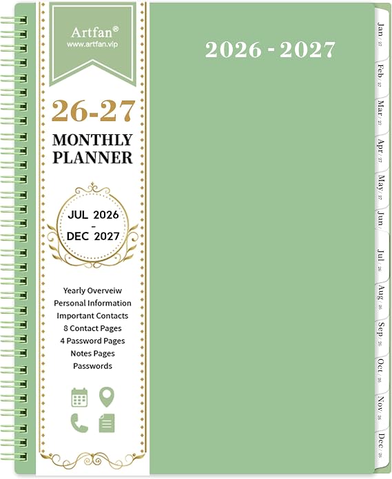 2026-2027 Monthly Planner - Jul 2026 - DEC 2027