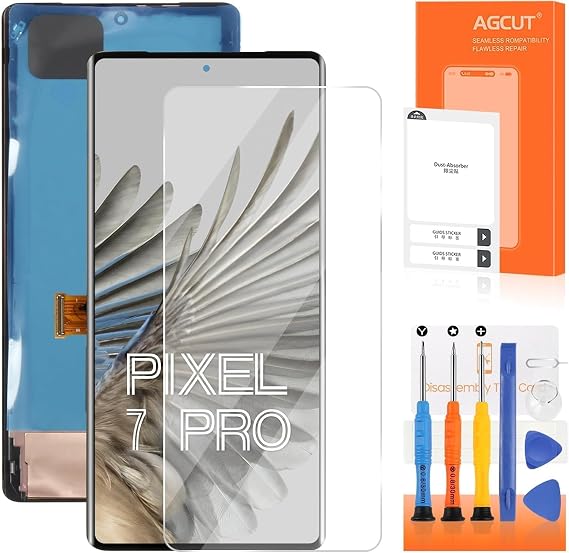 AMOLED Screen Replacement for Google Pixel 7 Pro, Full Display Touch Digitizer Assembly with Frame, PreTested Repair Parts