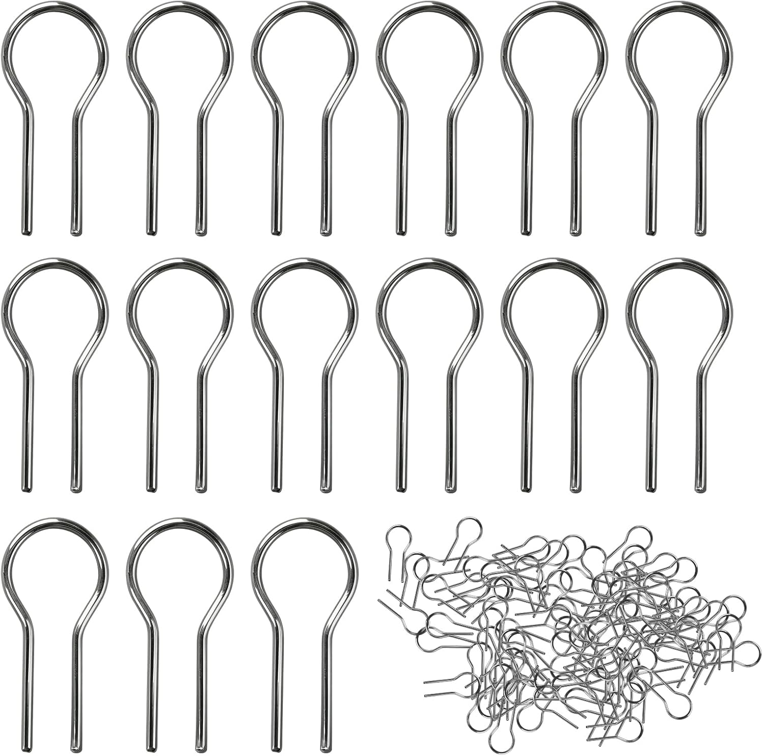 High Temperature Nichrome Wire Jump Rings, 100pcs Pottery Hooks Pottery Kiln Accessories, R-Shaped Hanger Burning Hooks, High Temperature Jump Ring for DIY Pendant Ceramic Ornaments Fusing in Glass