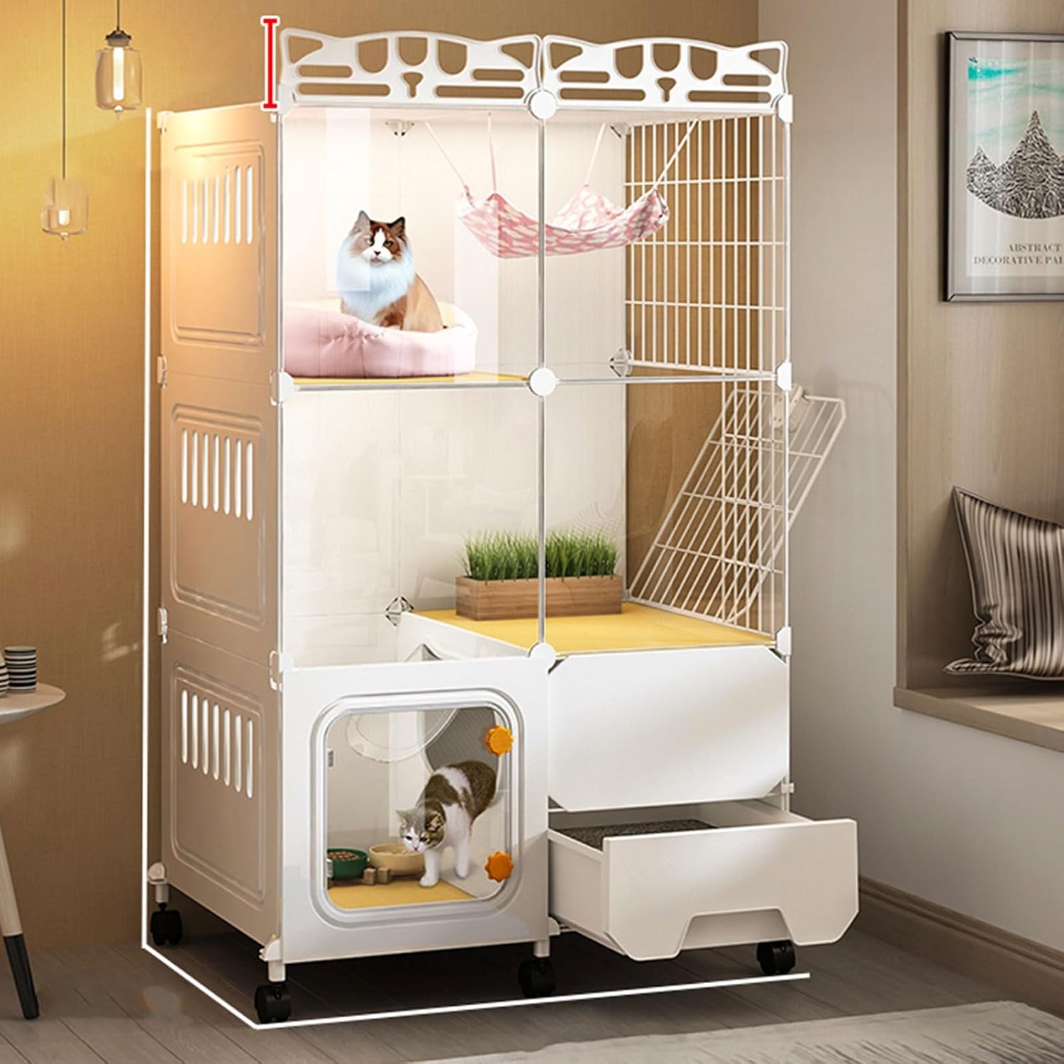Cat Cage with Litter Box, 3-Tier DIY Cat Enclosures, Australia | Ubuy
