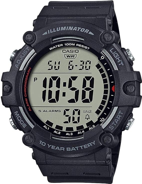 Casio - COLL Sports Watch AE-1500WH-1AVEF - Men's Watch - Waterproof - Digital - With Steel Strap - Black