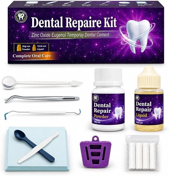 Dental Care Kit Zinc Oxide Eugenol Cement, Temporary Tooth Repair Kit for Crowns Filling, Temporary Teeth Fix for Confident Smile