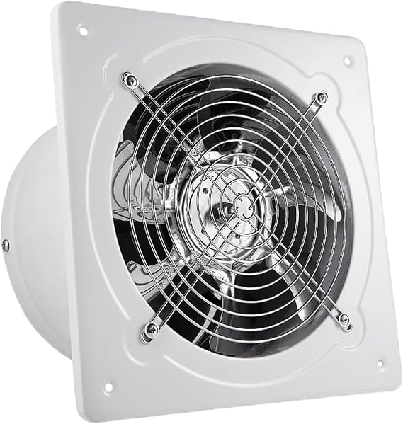 Wall Mounted Vent Fan, 4-16 Inch Metal Exhaust Fan with Switch, High Airflow Low Noise Explosion-Proof Ventilation Extractor Fans for Window, Attic, Ceiling, Basement, Workshop(White,12inch)