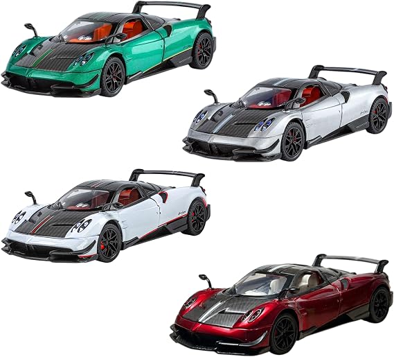 Solira Store - 1:24 Lüks Yarış Araba Diecast Model Araba Metal – Buhar Efektli, Işıklı Sesli, Açılır Kapılı Koleksiyon Oyuncak