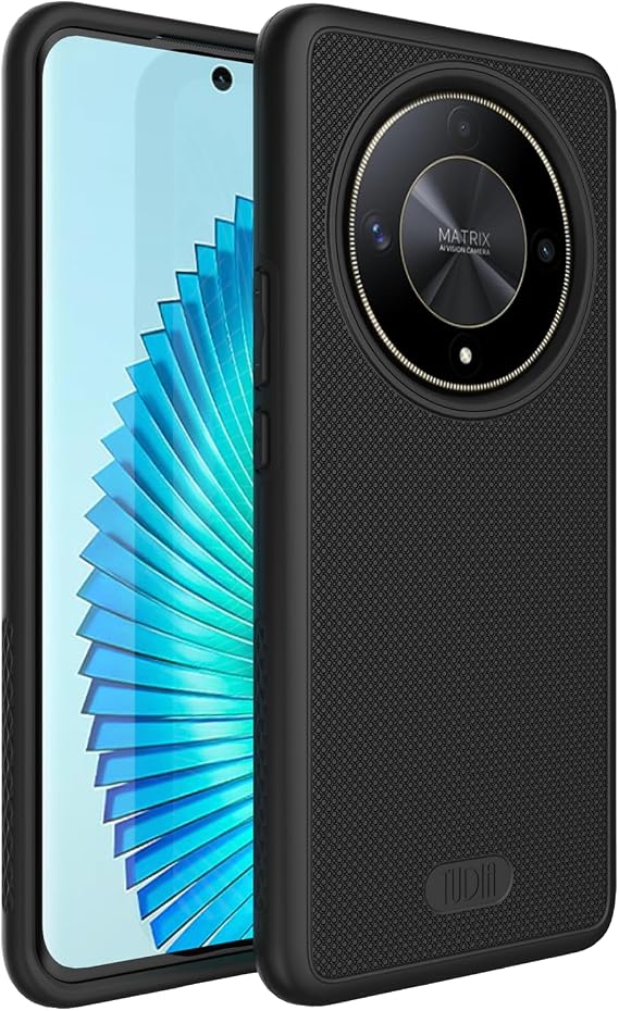 TUDIA DualShield Grip Compatible with Honor Magic 6 Lite Case 5G (2024) / Honor X9b Case, [MergeGrip] Military Grade Dual Layer Shockproof Slim Tough Heavy Duty Protective Phone Case - Matte Black