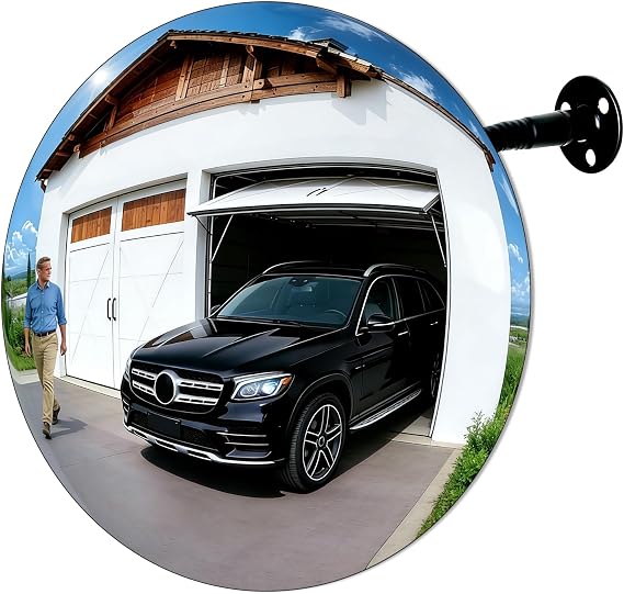 Adjustable Convex Mirror 11.65" | Traffic Mirror for Bedroom | | Enhanced Security Coverage in Warehouses, Garage Parking, and Addressing Indoor/outdoor Corner Security