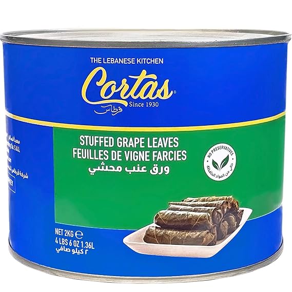 Cortas - Stuffed Grape Leaves, Large Can, 4.4 LBS (2 KG)