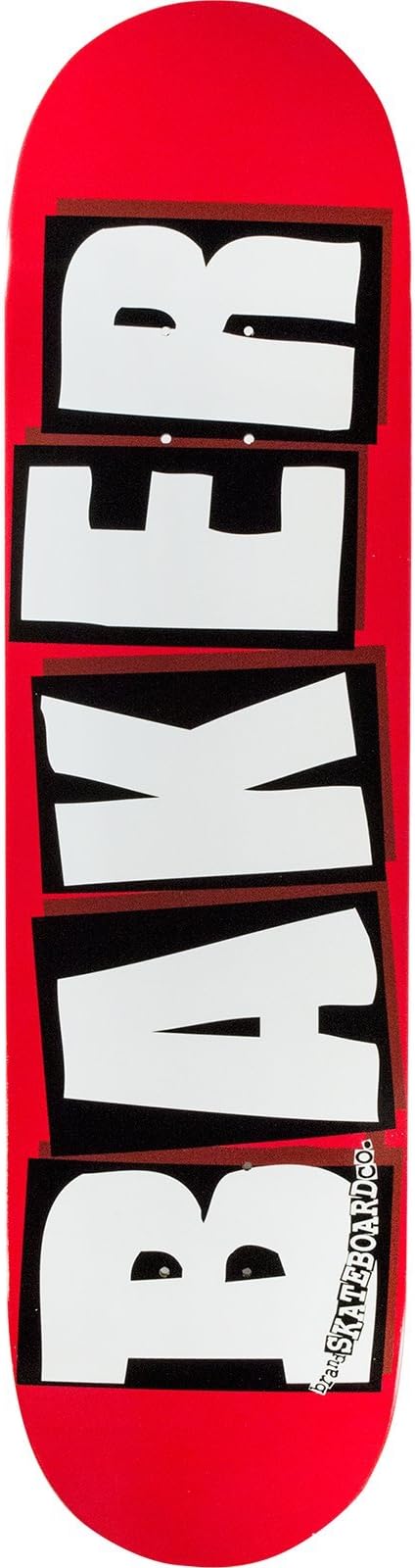 Baker Brand Logo Skateboard Deck -8.12 Red/White DECK ONLY - (Bundled with FREE 1'' Hardware Set)