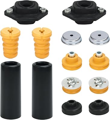 Cheriezing Rear Upper Lower Shock Mount Kit Compatible with E82 E87 E90 E92-128i 135i 323i 325xi 328i 328xi 330i 335i 335d - Shock Absorber Grommets Bump Stops Kit