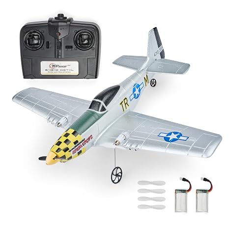 Top Race Remote Control Airplane | RC Plane 4 Channel Ready to Fly RC Planes for Adults, Advanced RC Foam Blimps for Adults, Remote Control Airplane Spitfire Shark Mouth TR-S55