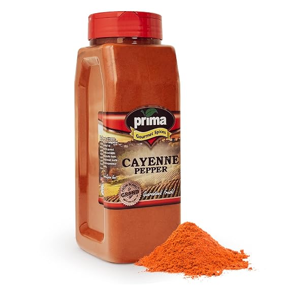 Prima Spice Cayenne Pepper Powder Bulk 1 LB | 60,000 SHU (Extra Hot) | All Natural, Gluten Free | Red Ground Pepper | Bold Heat For Cooking, Rubs, Home Or Commercial Use