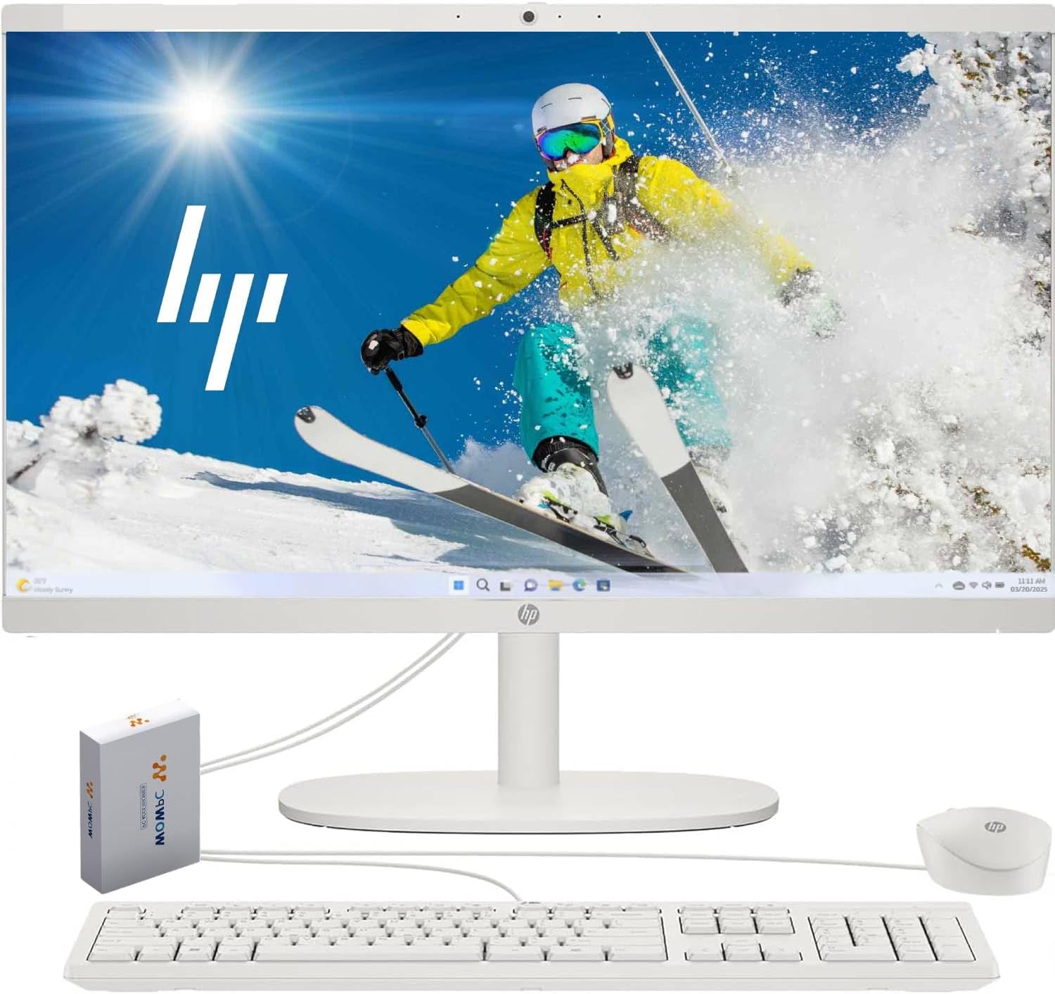 HP 2025 Newest 22 All-in-One Desktop Computer • 16GB Memory • 1TB PCIe SSD • FHD Display • Intel CPU • Microsoft Office Trial • USB-C • White KB & Mouse • WOWPC Recovery USB • Windows 11