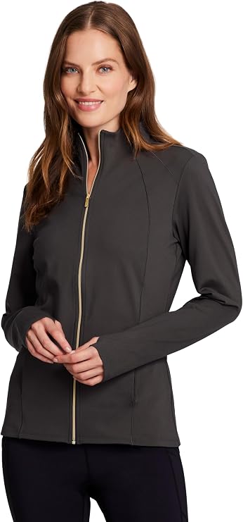 RBX Active Running Jacket for Women, Lightweight Zip Up Mock Neck Yoga Jacket With Zipper Pockets