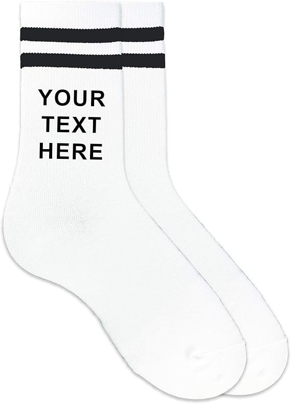 Custom Striped Socks for Women - Customize Socks with Your Text, Name.