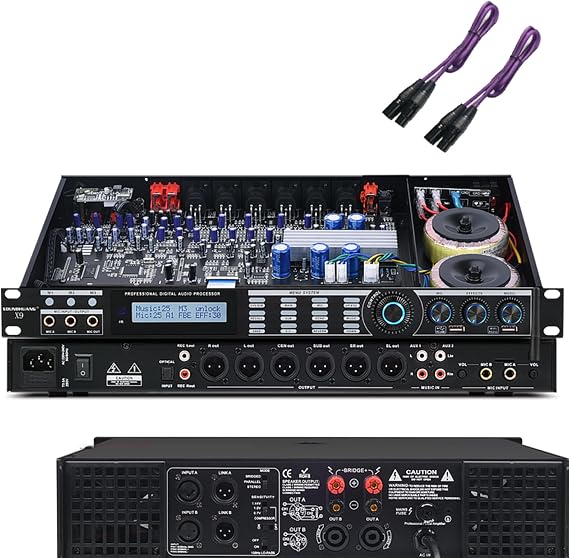 Anti-Howling Audio Processor, Professional KTV Digital Pre-Stage Effector, Reverberation Mode, Mobile Phone Control, for Musicians Audio Enthusiasts