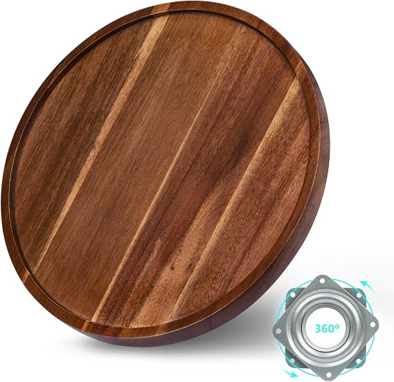 ANBOXIT Lazy Susan Cupboard Organiser, 30cm Wooden Lazy Susan Turntable