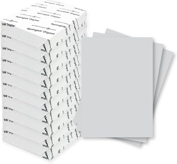 Springhill 8.5 x 14 Gray Copy Paper, 24lb Bond/60lb Text, 89gsm, 5,000 Sheets (10 Reams) Colored Printer Paper with Smooth Finish Versatile and Flexible Computer Paper 024069C