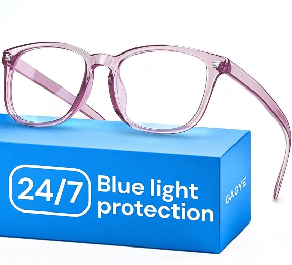 Gaoye Blue Light Glasses for Computer & Gaming - Transparent Brown