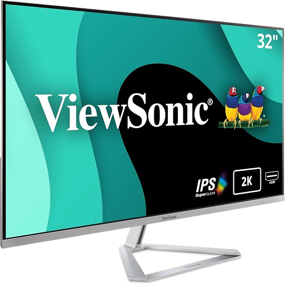 ViewSonic VX3276-2K-MHD 32 Inch 1440p QHD IPS Widescreen Monitor, 75Hz LCD