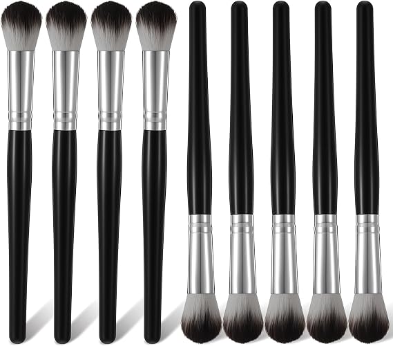Giantree 9 PCS Mop Brush for Acrylic Painting, Oval Blending Brush for Acrylic Painting, Mop Brushes Watercolor with Short Plastics Handle for Watercolor Gouache Face Oil Paintings (Black)