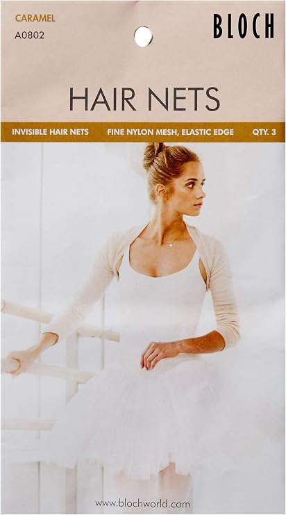 Bloch Dance Hair Nets - 3 Pack Accessory, Caramel, one
