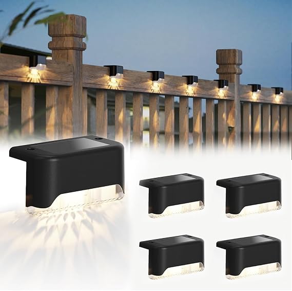 JACKYLED Solar Deck Lights, 16 Pack IP65 Waterproof Solar Fence Step Light