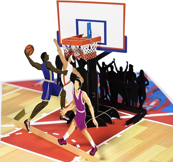 GREETING ART Basketball Pop Up Card,Basketball Birthday Card for Sports Fan