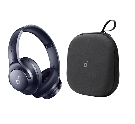 Soundcore by Anker Q20i Hybrid Active Noise Cancelling Headphones, with Headphones Case, Wireless Over-Ear Bluetooth, 40H Long ANC Playtime, Hi-Res Audio, Big Bass, Customize via an App