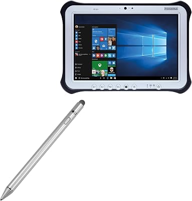 BoxWave Stylus Pen Compatible with Panasonic Toughpad FZ-G1 - AccuPoint Active Stylus, Electronic Stylus with Ultra Fine Tip - Metallic Silver