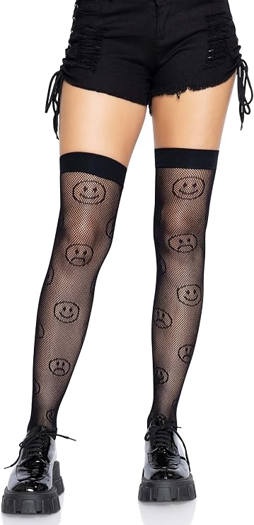 Leg Avenue Women's Mood Swing Fishnet Thigh High One Size Black, Black, One Size