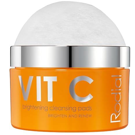 Rodial Vit C Brightening Cleansing Pads - Toning and Purifying Pads, Resurfacing Pads for Day and Night, Vitamin C to Illuminate, AHA Acids to Exfoliate and Salicylic Acid to Tighten Pores