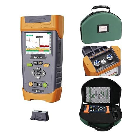 1625nm PON OTDR Komshine QX55-P OTDR Optical Time Domain Reflectometer OTDR 1310/1550/1625nm Live OTDR Tester + 10mw VFL + OPM Optical Power Meter + SM Light Source + Link Map, ORANGE