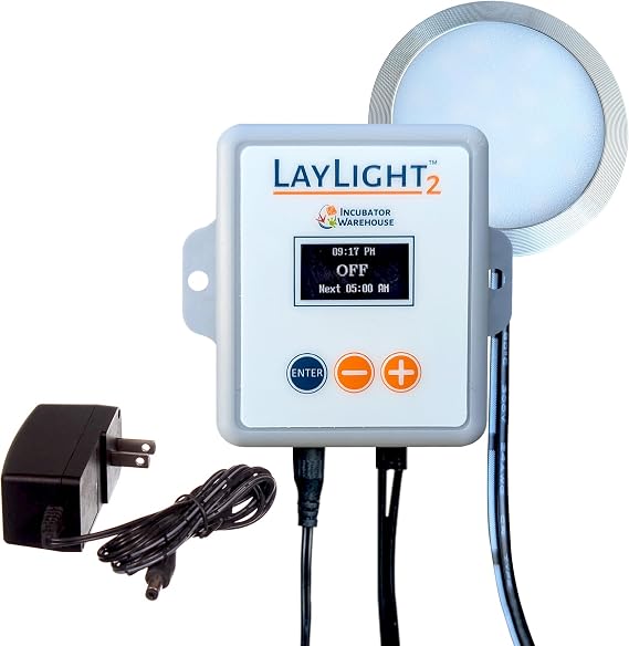 AutoCoop LayLight2 with Smart Timer - Automatic Chicken Coop LED Daylight Extender - Chicken Coop Light with Programmable Settings for Boosting Chicken Egg Production