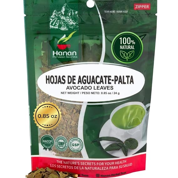 Hanan Avocado Leaves 0.85 oz (24g) Dried Loose Leaf Palta/Aguacate Herbal Tea from Peru 100% Natural Leaves from Peru for Herbal Tea Supplement
