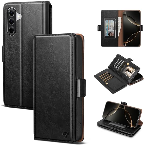 Compatible with Samsung Galaxy A17 5G/A26 5G Case Wallet with Card Holder Women Men,RFID Blocking PU Leather Phone Case Flip Shockproof Protector Cover Credit Card Slot Kickstand,Black